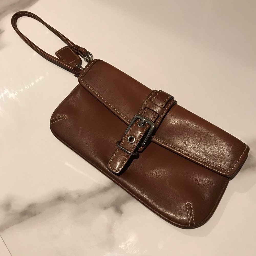 Iconic Coach Leather Wristlet